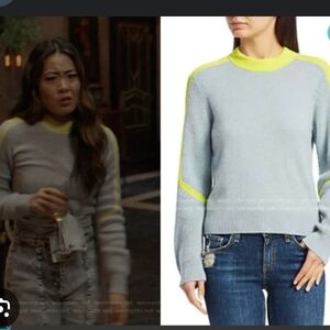 Rag & Bone Women's Blue and Yellow Sweater